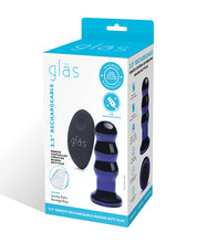 Load image into Gallery viewer, Glas 3.5&quot; Rechargeable Vibrating Beaded Butt Plug - Blue
