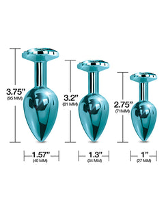 Nixie Metal Butt Plug Træningssæt m/inlagt Juvel