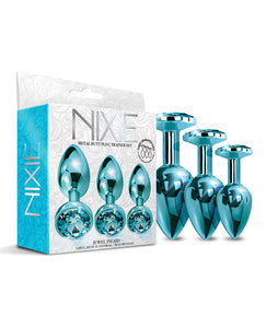 Conjunto de Treinamento de Plugue Anal em Metal Nixie com Joia Incrustada