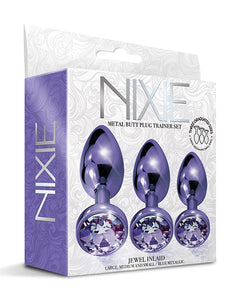 Nixie Metall Butt Plug Trainer Set mit eingelegtem Juwel