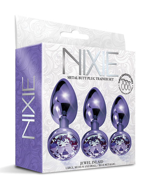 Conjunto de Entrenadores de Tapones Anales de Metal Nixie con Joya Incrustada