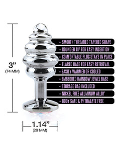 Plug anale gioiello in metallo arcobaleno a coste Nixie Honey Dipper