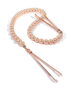 Rose Gold Nixie Pearl Drop Tweezer Nipple Clamps