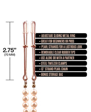 Load image into Gallery viewer, Rose Gold Nixie Pearl Drop Tweezer Nipple Clamps
