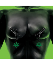 Load image into Gallery viewer, Glow-in-the-Dark Cannabis Adjustable Nipple Clamps
