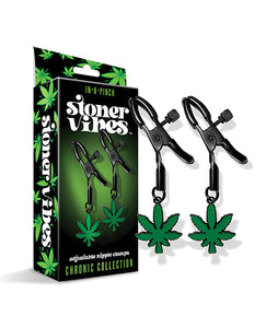 Glow-in-the-Dark Cannabis Adjustable Nipple Clamps