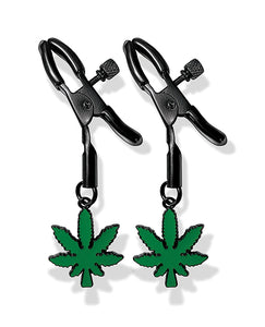 Glow-in-the-Dark Cannabis Adjustable Nipple Clamps