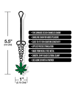 Clamp de stimulare clitoridiană Cannabis Charm cu lanț