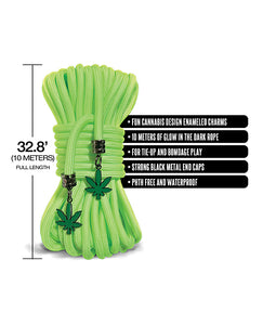 Glow-in-the-Dark Stoner Vibes Rope - 32ft Green