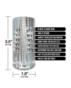 MSTR B8 Clear-View Beaded Stroker for Ultimate Sensation - Transparent