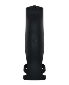 Pleasure Fusion Triple Ring Vibrating Sheath - Negru Best