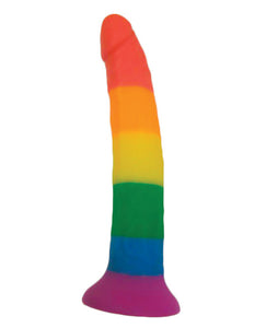 Dildo cu curea ajustabilă de 7 inci, curcubeu vibrant