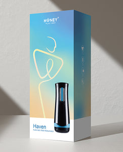 Haven Enhanced Vacuum Male Stroker with Realistic Sucking Action - Black