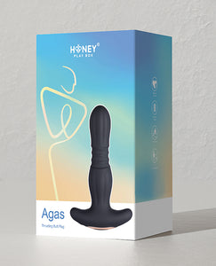 Agas Thrusting Buttplug met afstandsbediening - Zwart