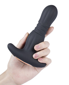 Agas Thrusting Buttplug met afstandsbediening - Zwart