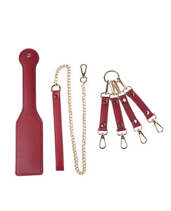 Red Passion Kinky Bondage Play Set - 8 Piece Kit Adventure