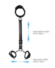 Load image into Gallery viewer, Bondage Bliss Locking Harness Collar with Wrist Restraints Black
