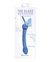 Elegante Dildo G Spot in Vetro a Forma di Farfalla - Blu Oceano Profondo