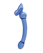 Load image into Gallery viewer, Elegant Butterfly Glass G Spot Dildo - Deep Ocean Blue
