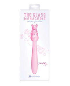 Teddy Bear Delight Glass Dildo - Pink