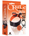 Masque en satin réversible orange et noir de 48 pouces