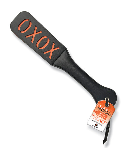 XOXO Orange Läder Slap Paddle Handgjord Sensation Leksak