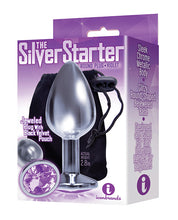 Load image into Gallery viewer, The 9&#39;s The Silver Starter Bejeweled Round Stainless Steel Plug
