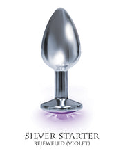 Lataa kuva gallerian katseluohjelmaan, The 9&#39;s The Silver Starter Bejeweled Round Stainless Steel Plug
