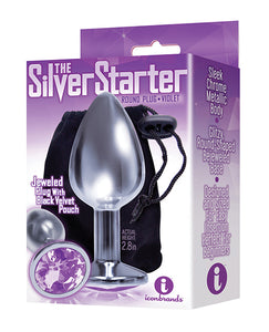 Plug redondo de acero inoxidable con joyas The 9's The Silver Starter