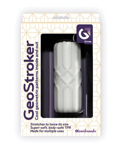 GeoStroker 3 - Estimulador Ultra-Suave de TPR de 5" com Design Texturizado - Branco