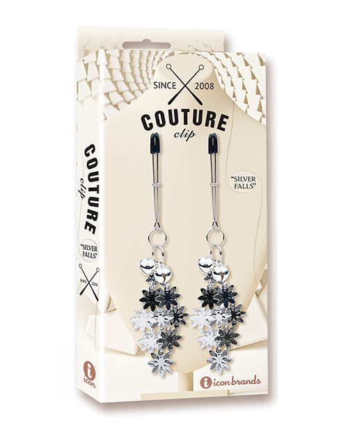 Elegant Silver Falls Nipple Clamps by Couture Clips Luxury