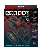 Ladda bilden i Galleri Viewer, Ultimate Pleasure Red Dot Cock Ring V1 - Jet Black
