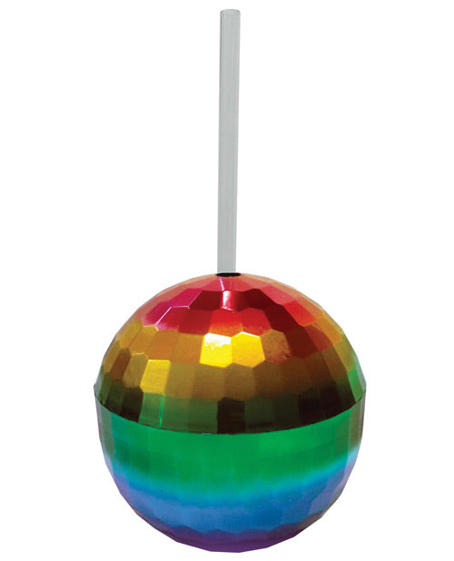 Funky Rainbow Disco Ball Dryckesbehållare - 12 oz