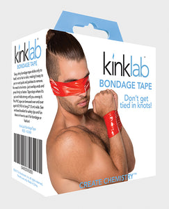 Kinklab Reusable Self-Sticking Bondage Tape Crimson 65 Feet