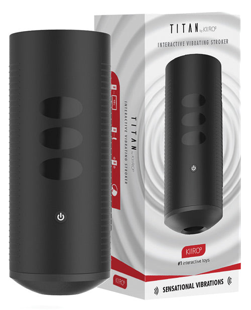 Kiiroo Titan Interactive Vibration Stroker - Sleek Black Design