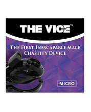 Load image into Gallery viewer, Ultimate Denial The Vice Micro Chastity Cage Black
