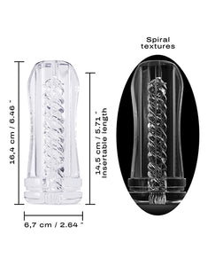 Clear Spiral Pleasure Sleeve - Deep Blow Tornado