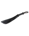 Sultra 16" Black Leather Twill Weave Flogger with Grip and Wrist Strap