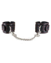 Luxurious Black Lambskin Handcuffs with 5.5" Chain for Ultimate Pleasure