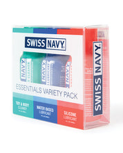 Load image into Gallery viewer, Swiss Navy Essentials Lubricant &amp; Cleaner Trio - 3 x 1 oz Bottles
