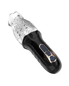 The Ultimate Male Rose Vibrating & Rotating Pleasure Simulator - Black