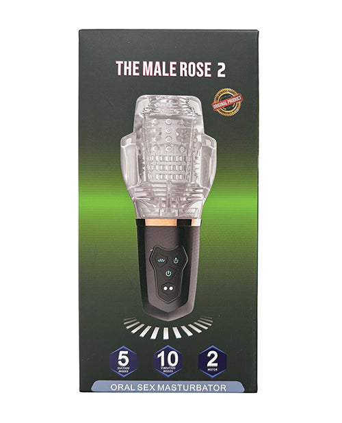 The Male Rose 2 Advanced Sucking and Vibrating Masturbator - Black