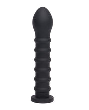 Load image into Gallery viewer, Silicone Ribbed Wand - Jet Black
