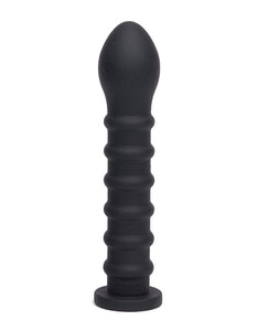 Silicone Ribbed Wand - Jet Black