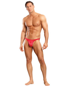 Blue Satin Male Power Thong