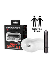 Load image into Gallery viewer, Dual Pleasure Grip Sleeve with Vibrating Bullet - Clear
