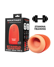 Load image into Gallery viewer, Maxtasy Ultimate Pleasure Heat &amp; Vibration Stroker - Orange
