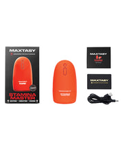 Load image into Gallery viewer, Maxtasy Ultimate Pleasure Heat &amp; Vibration Stroker - Orange
