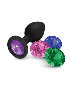 Nobu Fetish Lille Silikone Plugs m/Jewels - Sort