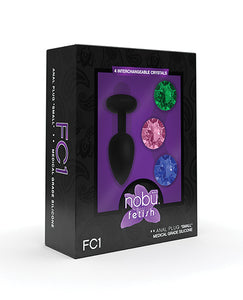 Nobu Fetish Piccolo Plug in Silicone con Gioielli - Nero